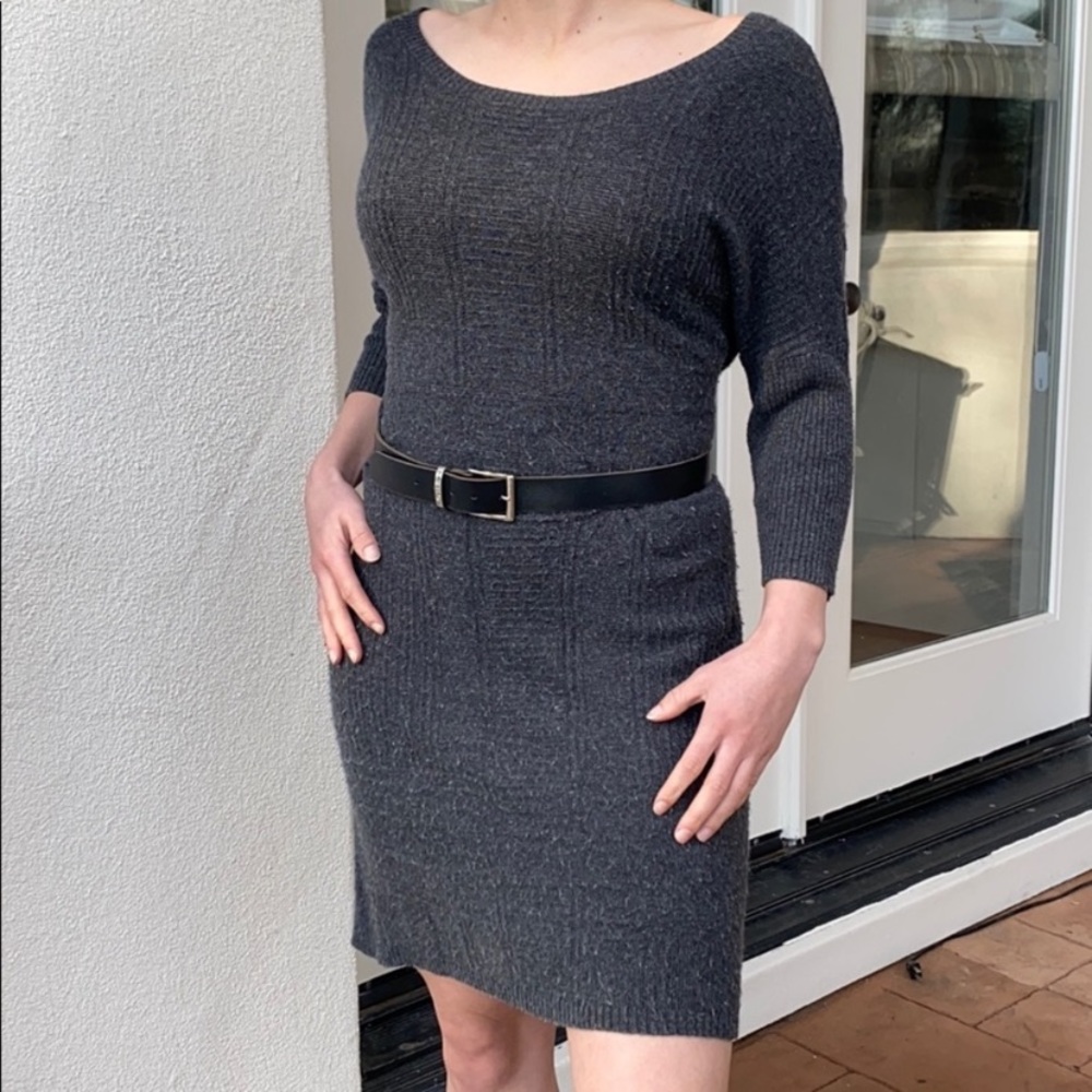 Sexy Charcoal Wool Dress